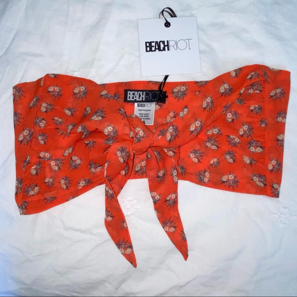 Floral crop top with ties